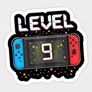 9th Birthday Level 9 9 Year Old Video Sticker